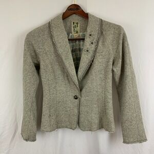 Burning Torch Women's Cecilia Blazer Floral Lined Artistic Boho Designer Jacket